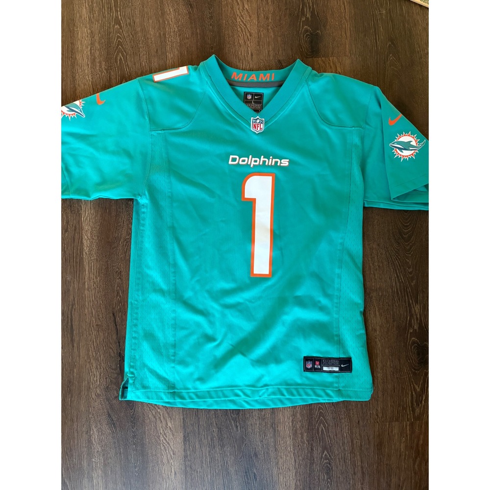 Nike NFL Miami Dolphins Tua Tagovailoa Jersey Kids Large Aqua Number 1